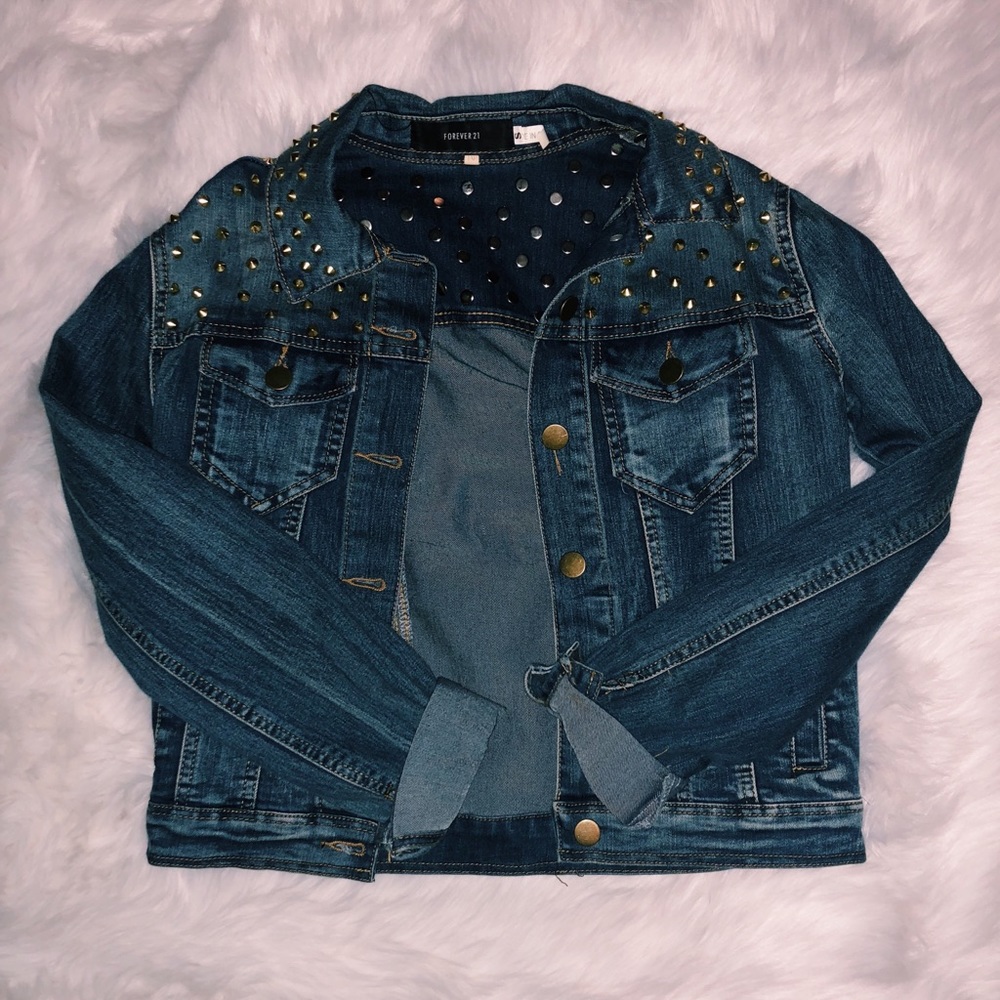 F21 Studded Denim Jacket